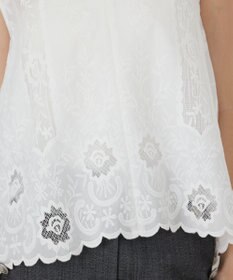 GRACE CONTINENTAL 刺繍スキッパートップ