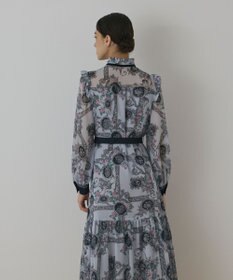 GRACE CONTINENTAL オーナメントフラワープリントワンピース