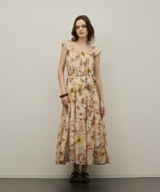 GRACE CONTINENTAL ボタニカルサラサプリントワンピース