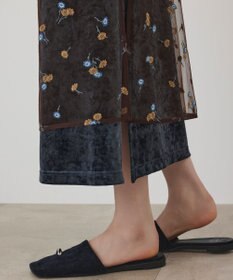 GRACE CONTINENTAL 刺繍レイヤードベロアスカート