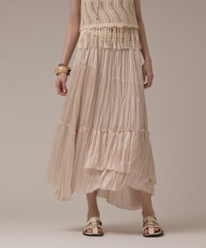 GRACE CONTINENTAL ワッシャープリーツスカート ベージュ