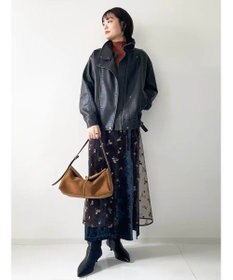 GRACE CONTINENTAL 刺繍レイヤードベロアスカート