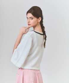 GRACE CONTINENTAL ツイーディーニットカーディガン