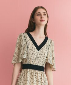 GRACE CONTINENTAL ドットフレアスリーブマキシ