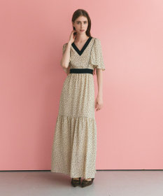 GRACE CONTINENTAL ドットフレアスリーブマキシ