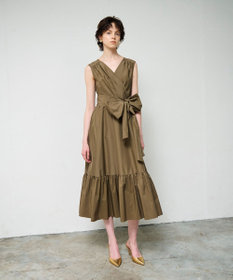 GRACE CONTINENTAL ライトタフタドレス カーキ