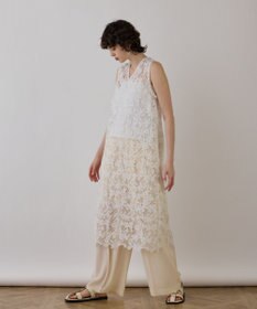 GRACE CONTINENTAL ケミカルレースストレートトップ ホワイト