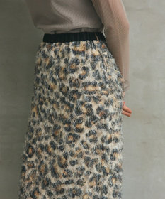GRACE CONTINENTAL フェザーレオパードスカート