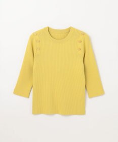 GRACE CONTINENTAL メタル釦リブニットトップ