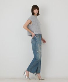 GRACE CONTINENTAL 【イベント店舗・ONLINE STORE先行アイテム】レタードビジューデニム
