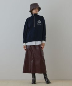 GRACE CONTINENTAL ハーフジップニットトップ ネイビー