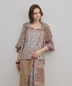 GRACE CONTINENTAL パッチワークプリントカフタンブラウス