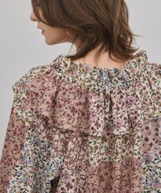 GRACE CONTINENTAL パッチワークプリントカフタンブラウス