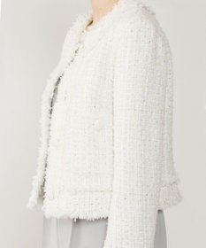 GRACE CONTINENTAL フリンジツイードジャケット