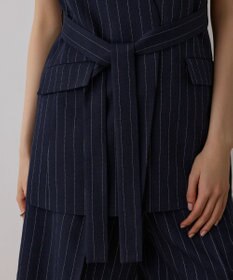 GRACE CONTINENTAL ストライプノーカラージレ