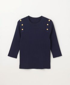 GRACE CONTINENTAL メタル釦リブニットトップ