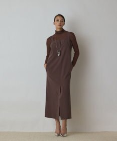 GRACE CONTINENTAL スーツ地ジャンパ－スカート ブラウン