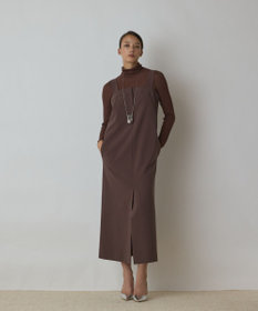 GRACE CONTINENTAL スーツ地ジャンパ-スカート ブラウン