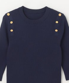 GRACE CONTINENTAL メタル釦リブニットトップ