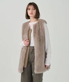 GRACE CONTINENTAL ウールボアコンビジレ ベージュ