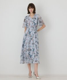GRACE CONTINENTAL シノワズリプリントワンピース ブルー