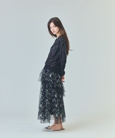 GRACE CONTINENTAL スパンコールニットカーディガン