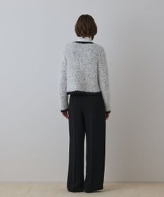 GRACE CONTINENTAL ノーカラーフェザーニットカーディガン