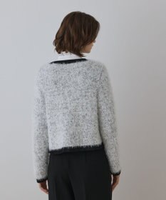 GRACE CONTINENTAL ノーカラーフェザーニットカーディガン