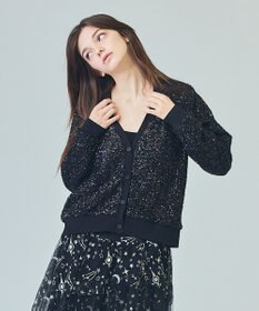 GRACE CONTINENTAL スパンコールニットカーディガン