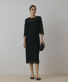 GRACE CONTINENTAL レ－スタイトスカート ブラック