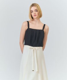 GRACE CONTINENTAL リネンライクバイカラーワンピース