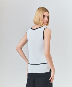 GRACE CONTINENTAL ラインニットノースリーブ