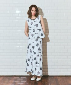 GRACE CONTINENTAL パフュームプリントパイルスカート