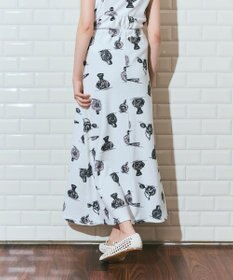 GRACE CONTINENTAL パフュームプリントパイルスカート