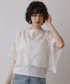 GRACE CONTINENTAL 刺繍ポンチョトップ