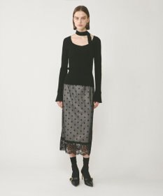 GRACE CONTINENTAL ドットチュールタイトスカート