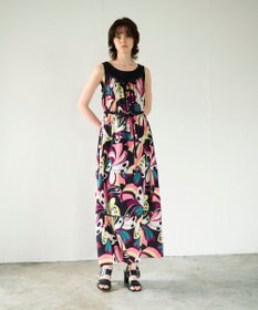 GRACE CONTINENTAL キカバードプリントワンピース ピンク