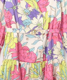 GRACE CONTINENTAL フラワープリントテーラーワンピース