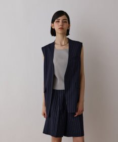 GRACE CONTINENTAL ストライプノーカラージレ