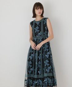 GRACE CONTINENTAL 【イベント店舗・ONLINE STORE先行アイテム】フラワーライン刺繍ドレス