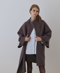 GRACE CONTINENTAL ストール付リバージップブルゾン チャコール