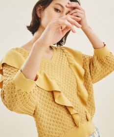 GRACE CONTINENTAL / グレースコンチネンタル ラメフリルニットトップ ラメフリルニットトップ / GRACE CONTINENTAL | GRACE