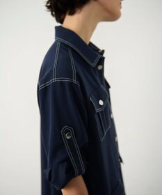 GRACE CONTINENTAL 配色ステッチワークシャツワンピース