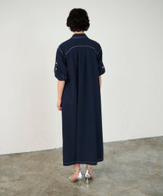 GRACE CONTINENTAL 配色ステッチワークシャツワンピース