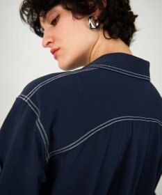 GRACE CONTINENTAL 配色ステッチワークシャツワンピース