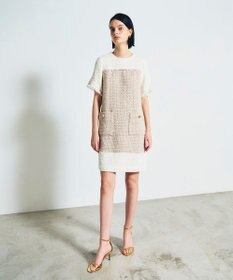 GRACE CONTINENTAL ツイードコンビミニワンピース