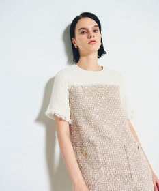 GRACE CONTINENTAL ツイードコンビミニワンピース