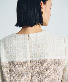 GRACE CONTINENTAL ツイードコンビミニワンピース