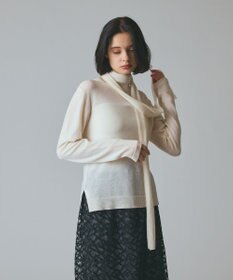 GRACE CONTINENTAL ボウ付ニットトップ ホワイト