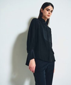 GRACE CONTINENTAL シルクコンビドレスシャツ ブラック
